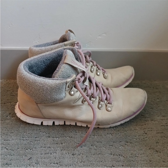 Cole Haan Womens Zerogrand Hiker Boots Size 10.5B Hiking Waterproof Leather Gray - Picture 1 of 11